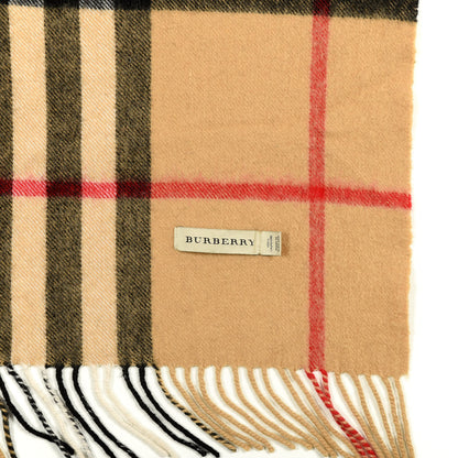 Burberry Cashmere Giant Check Fringe Scarf Camel 3 of 4