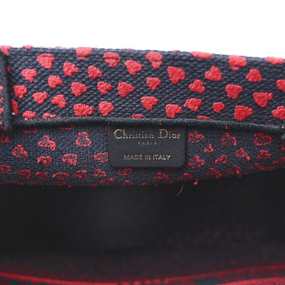 Christian Dior Canvas Embroidered Pop Heart I Love Paris Medium Book Tote Red Multicolor 6 of 13