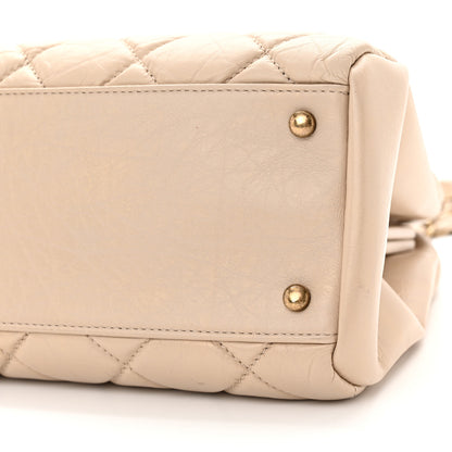 Chanel Aged Calfskin Large Just Mademoiselle Bowling Bag Beige 10 of 14