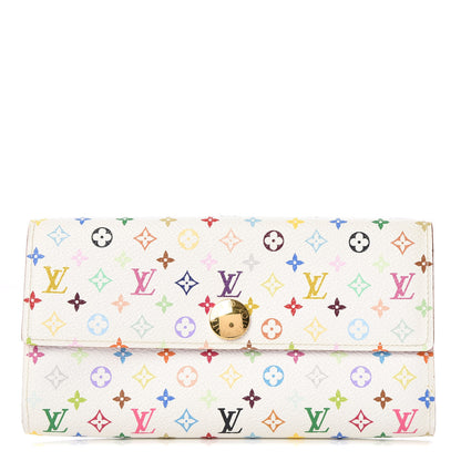 Louis Vuitton Monogram Multicolor Sarah Wallet White Litchi 1 of 9