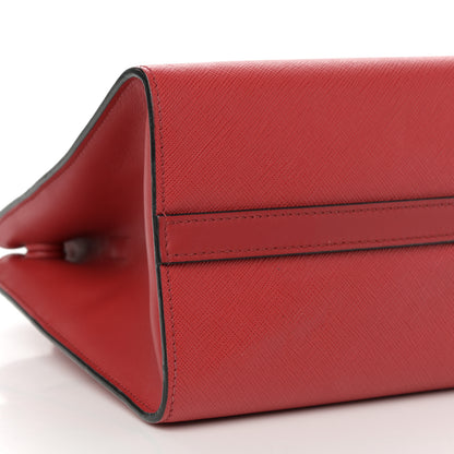 Prada Saffiano City Calfskin Small Paradigme Bag Red 9 of 17
