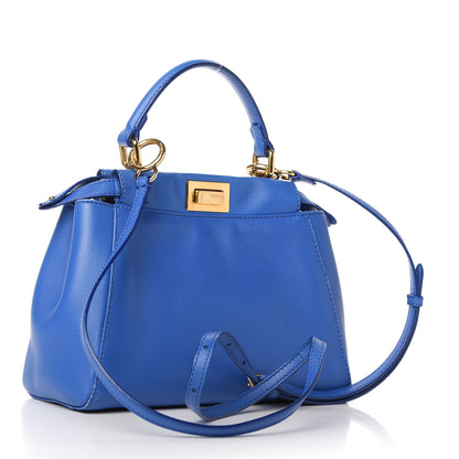 Fendi Nappa Mini Peekaboo Iconic Satchel Bleuette 3 of 10