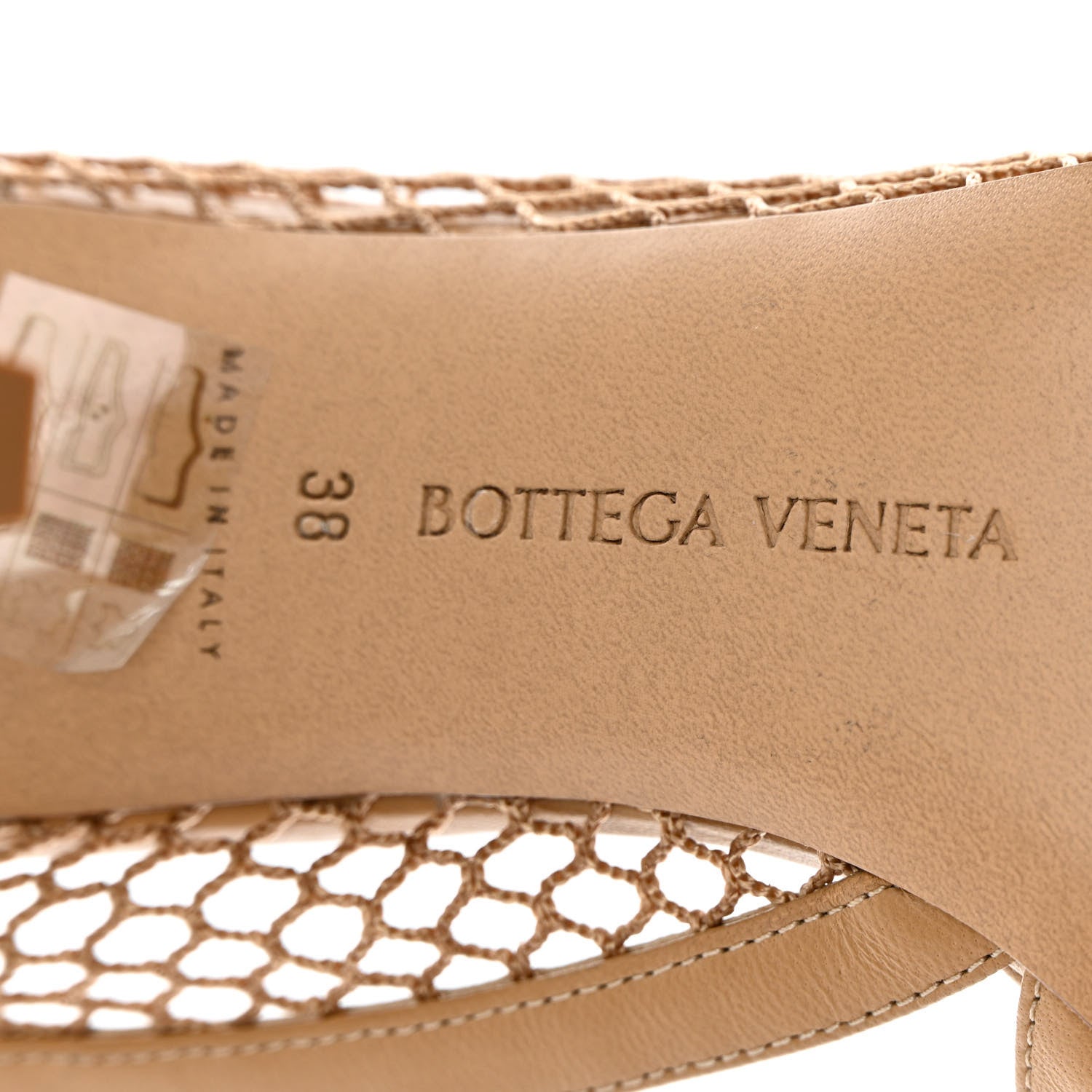 Bottega Veneta Mesh Nappa Chunky Chain Sandals 38 Beige Pony 7 of 10