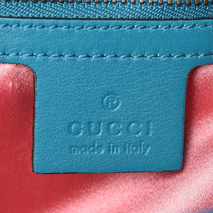 Gucci Velvet Matelasse Small GG Marmont Shoulder Bag Pavone Cyan 7 of 20