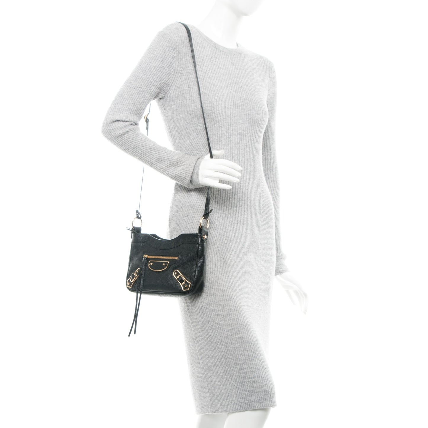 Chevre Gold Metallic Edge Hardware Hip Black