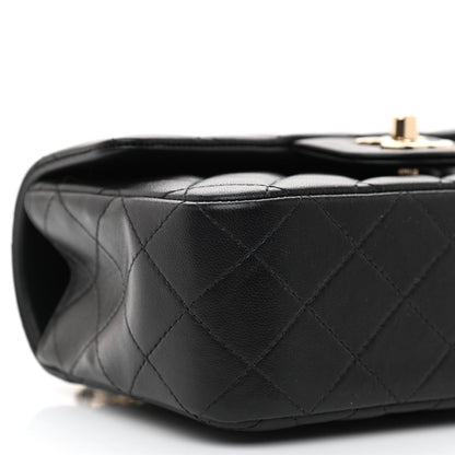 Chanel Lambskin Quilted Mini Top Handle Rectangular Flap Black 9 of 10