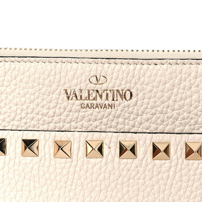 Valentino Garavani Pebbled Calfskin Rockstud Zip Pouch Ivory 12 of 12