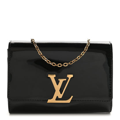 Louis Vuitton Patent Louise PM Chain Clutch Black 1 of 9