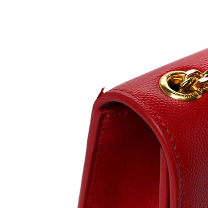 Saint Laurent Grain De Poudre Medium Monogram Kate Satchel Red 12 of 12
