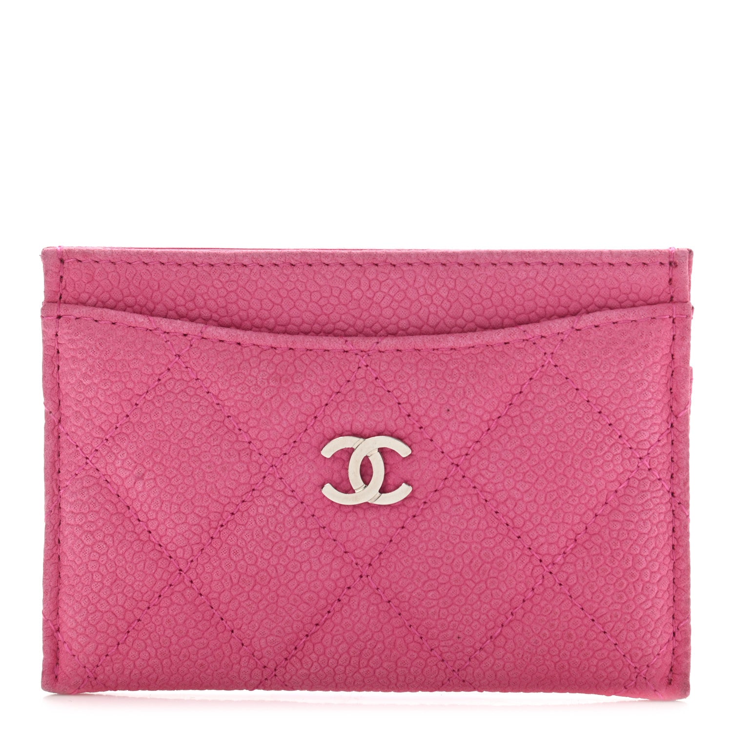 Chanel Iridescent Caviar Quilted Card Holder Pink 1 of 12