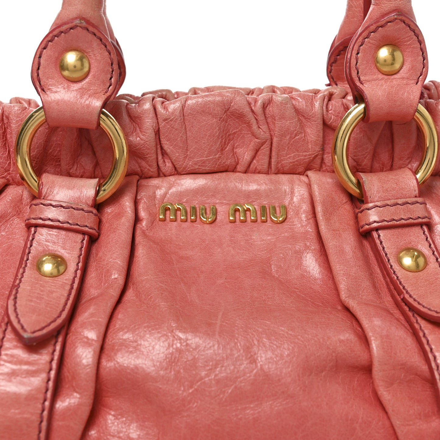 Vitello Lux Gathered Tote Rosa