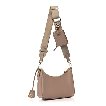 Prada Saffiano Re-Edition 2005 Shoulder Bag Cammeo Beige 2 of 13