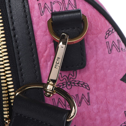 MCM Monogram Visetos Medium Weekender Pink 11 of 15