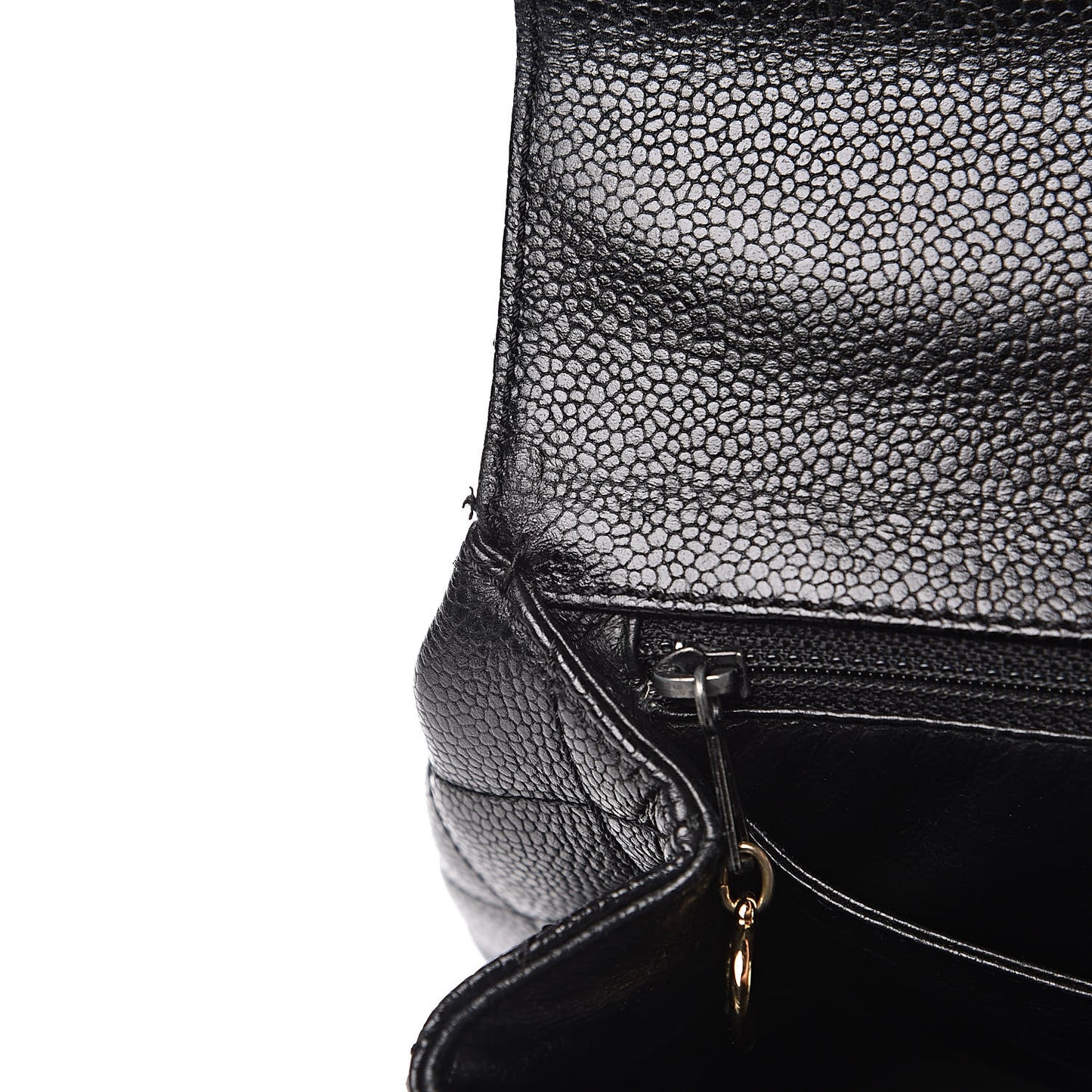 Caviar Quilted Jumbo Kelly Flap Black