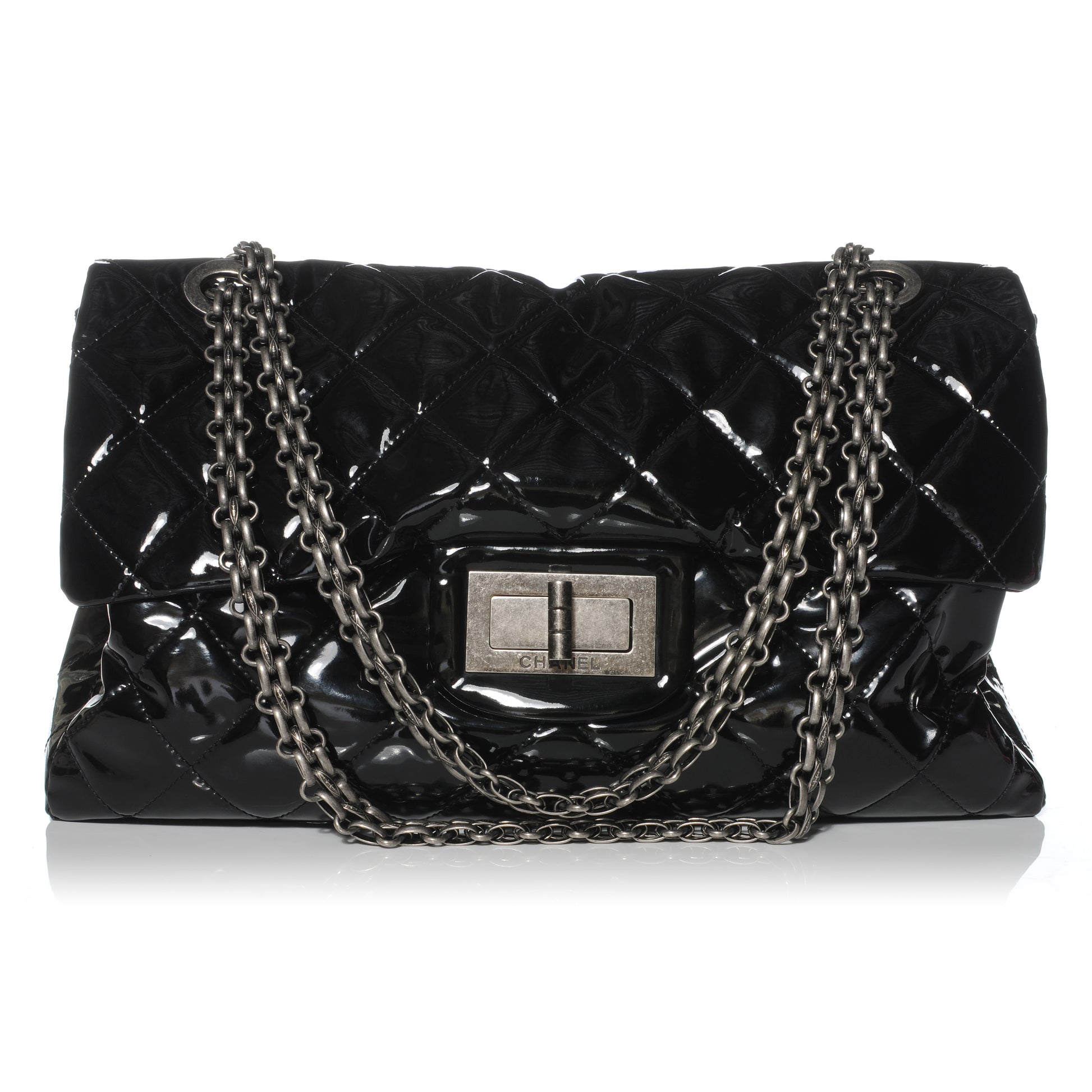 Chanel Vinyl XXL Reissue Flap Black 1 of 8