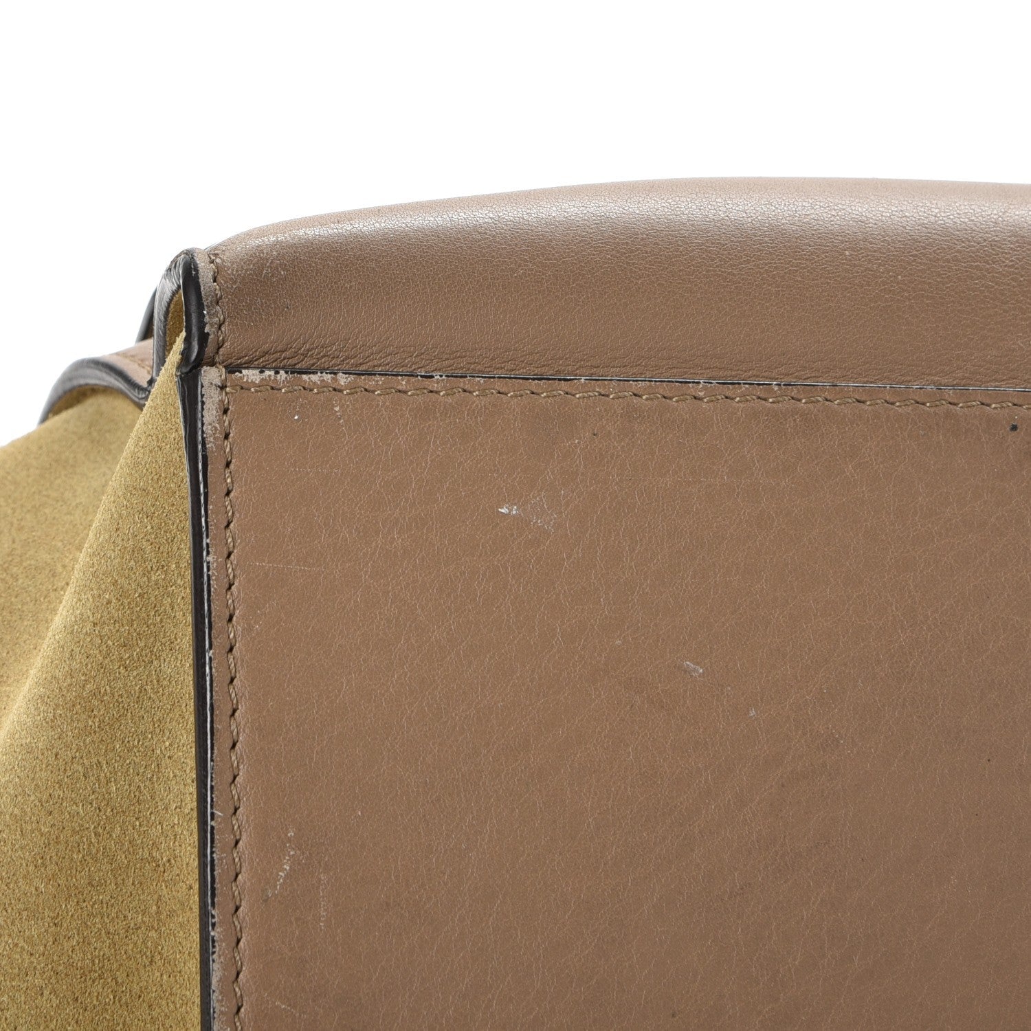 Celine Smooth Calfskin Suede Medium Tri-Color Trapeze Olive 16 of 31