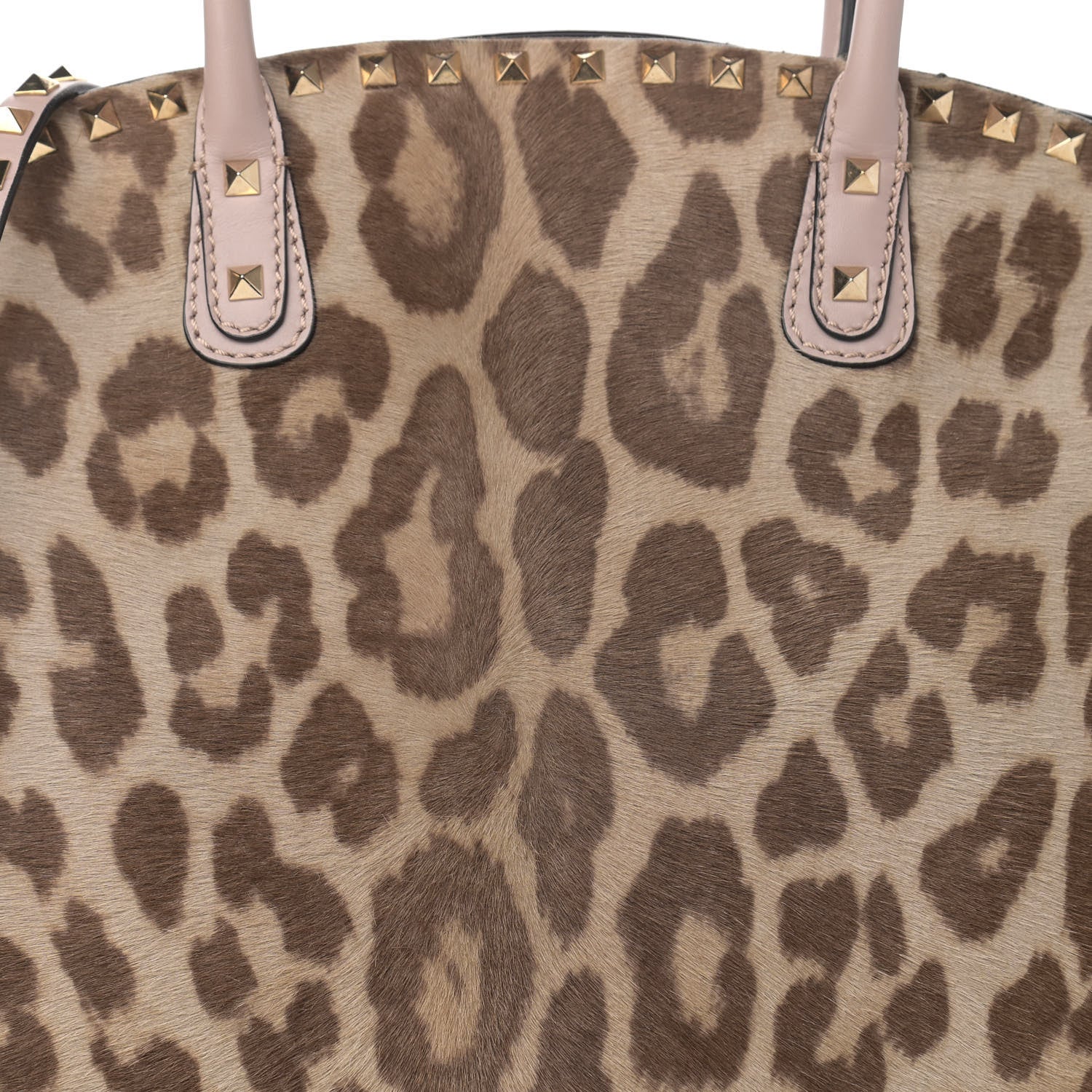 Valentino Garavani Calf Hair Animal Rockstud Satchel Leopard 7 of 14