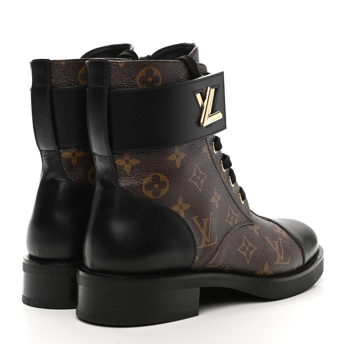 Calfskin Monogram Wonderland Flat Ranger Boots 39 Black