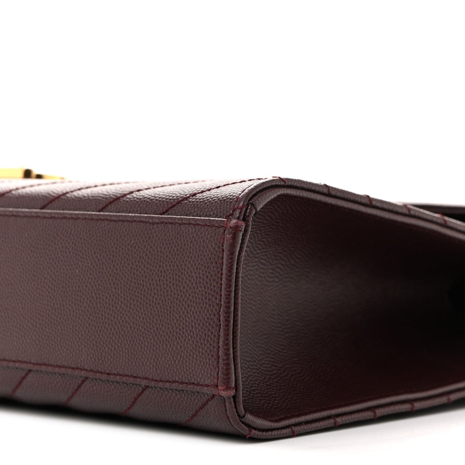 Saint Laurent Grain De Poudre Matelasse Chevron Large Monogram Satchel Rouge Legion 10 of 13
