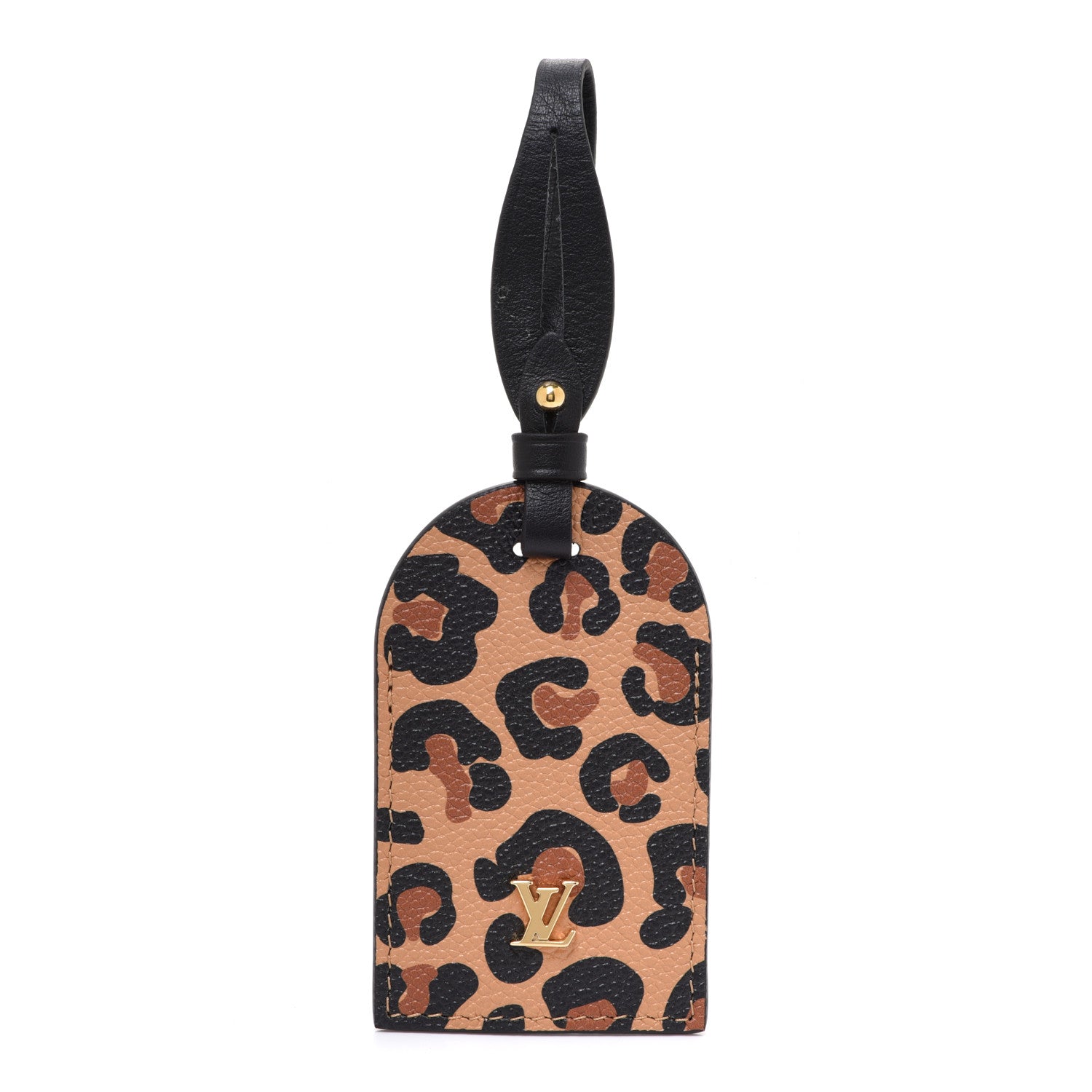 Louis Vuitton Calfskin Leopard Bag Charm Black 1 of 5