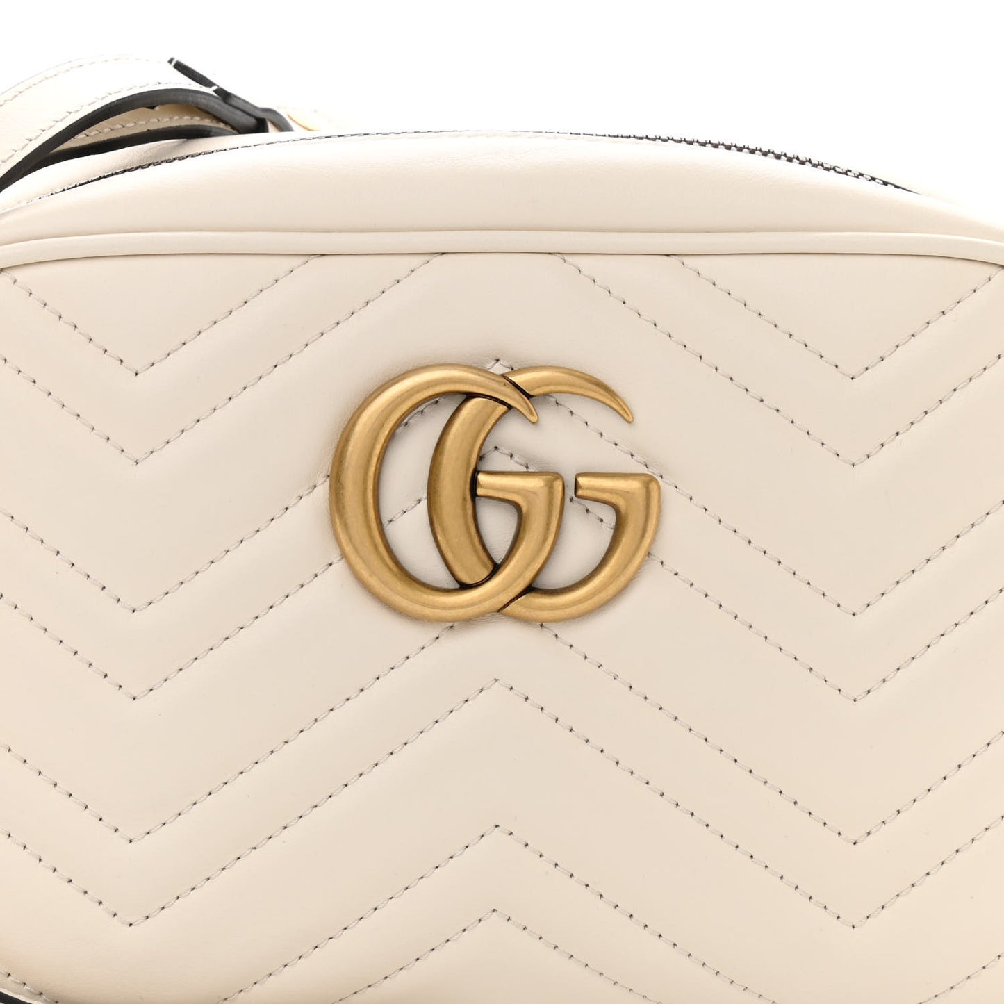 Calfskin Matelasse Small GG Marmont Chain Shoulder Bag White