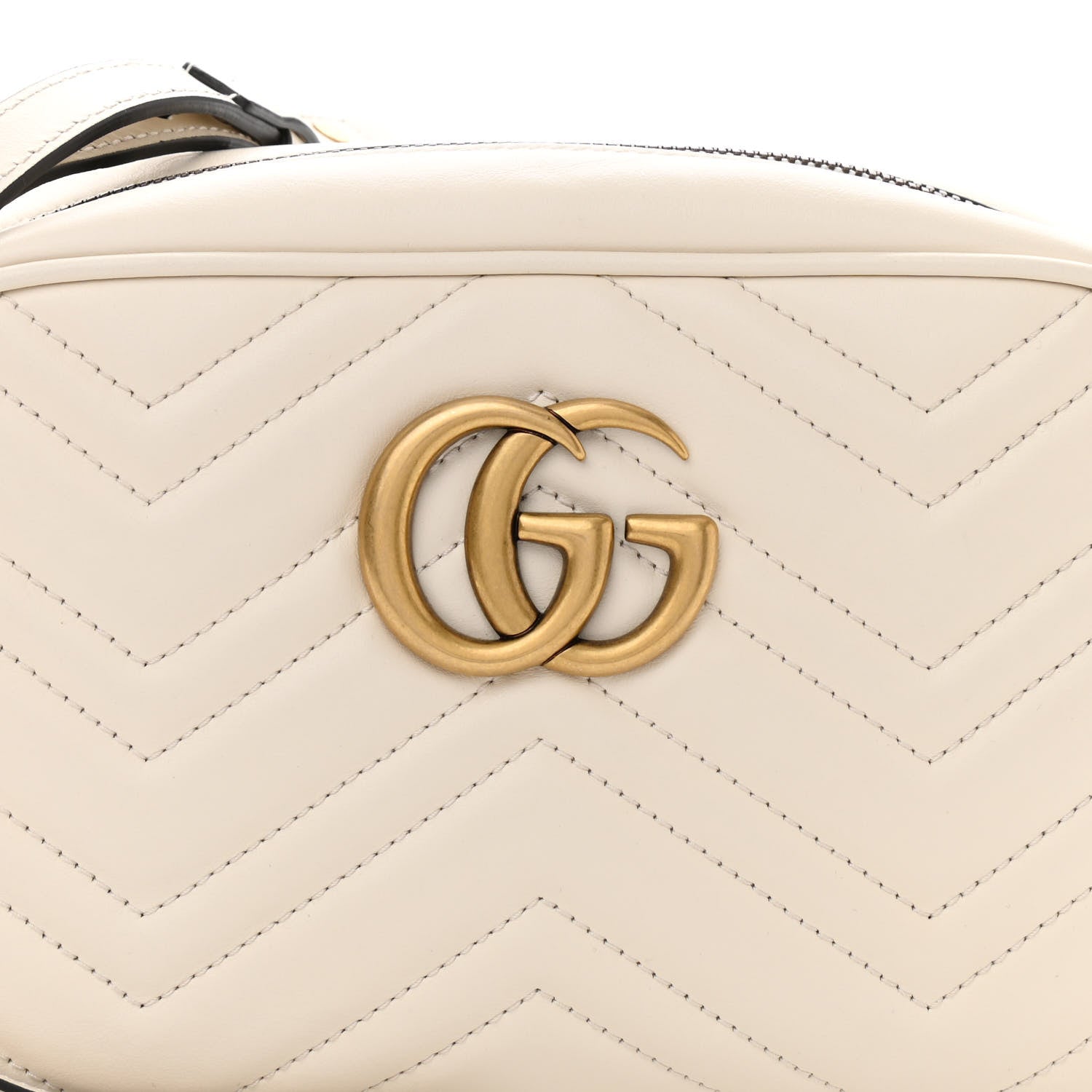 Gucci Calfskin Matelasse Small GG Marmont Chain Shoulder Bag White 8 of 10