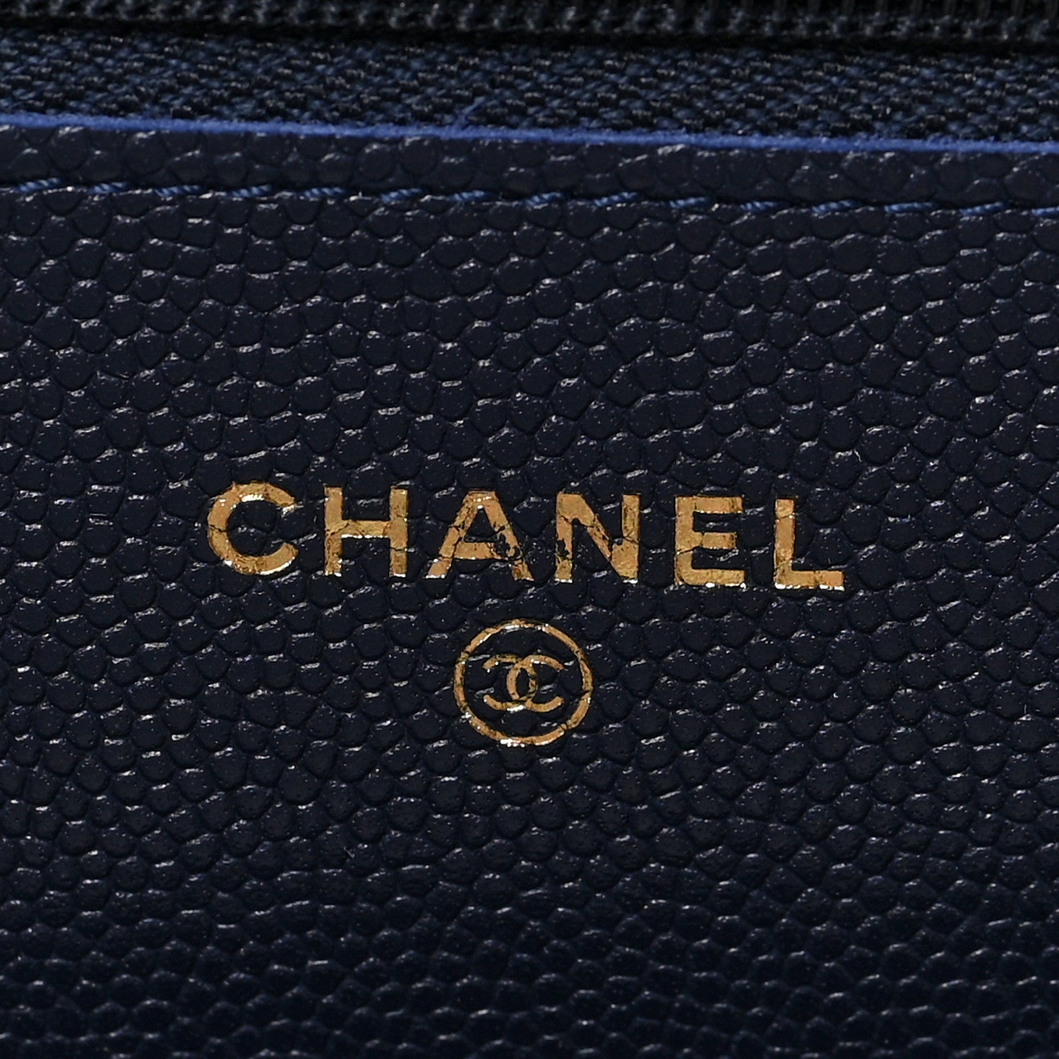 Chanel Caviar Quilted Wallet on Chain WOC Navy Blue 6 of 9