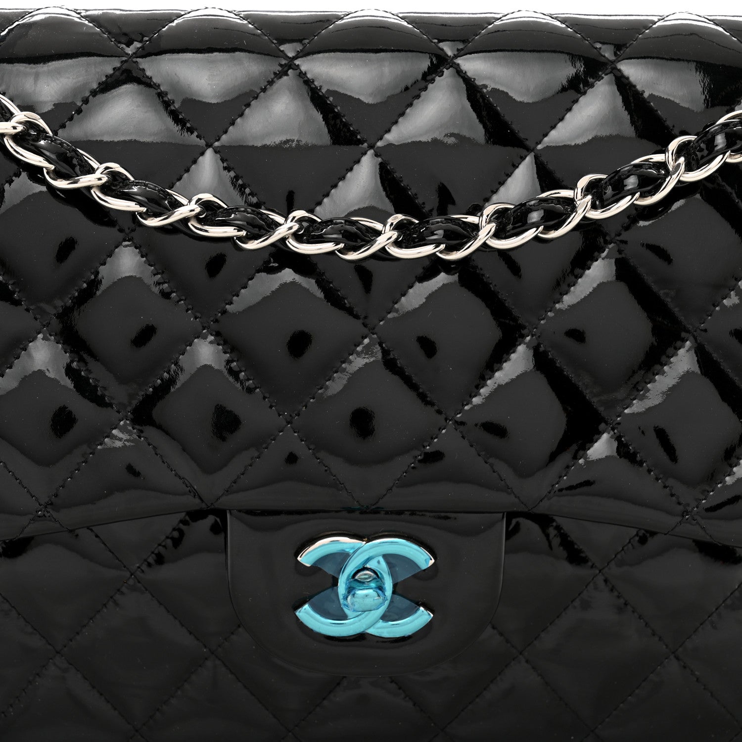 Chanel Patent Quilted Jumbo Double Flap Black 5 of 12