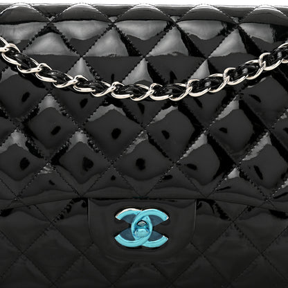 Chanel Patent Quilted Jumbo Double Flap Black 5 of 12