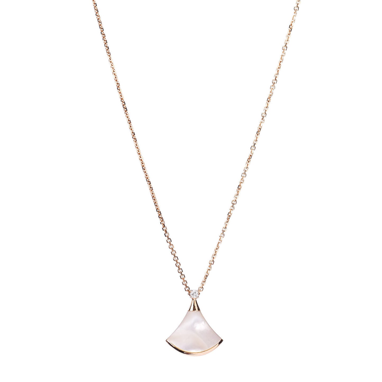 18K Rose Gold Diamond Mother of Pearl Small Divas' Dream Pendant Necklace