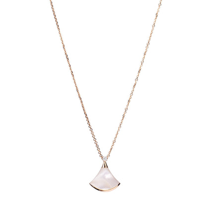Bulgari 18K Rose Gold Diamond Mother of Pearl Small Divas' Dream Pendant Necklace 1 of 5