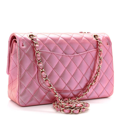 Chanel Iridescent Caviar Quilted Medium Double Flap Pink 3 of 10