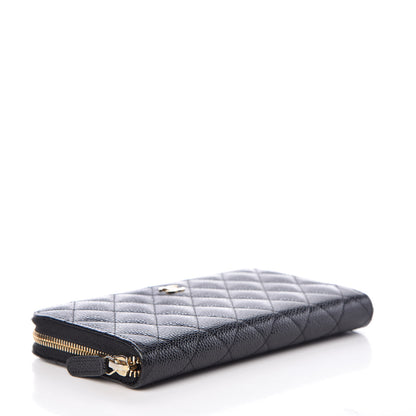 Chanel Caviar Quilted Large Gusset Zip Around Wallet Black 4 of 9