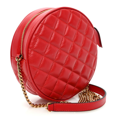 Versace Nappa Quilted La Medusa Round Camera Bag Red 3 of 9
