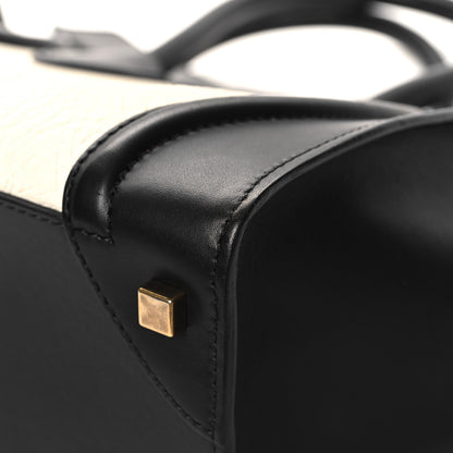 Celine Elephant Calfskin Mini Bi-Color Luggage Black White 11 of 12