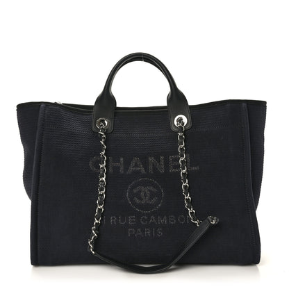 Chanel Mixed Fibers Medium Deauville Tote Black 3 of 12
