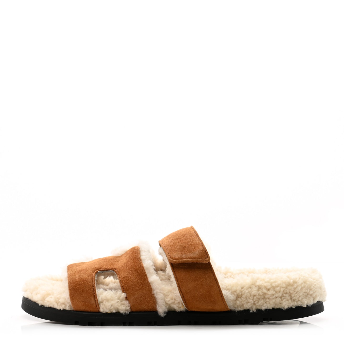 Suede Goatskin Woolskin Womens Chypre Sandals 36.5 Naturel Ecru