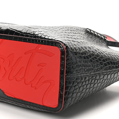Christian Louboutin Crocodile Embossed Calfskin Spiked Small Cabarock Shopper Tote Black 9 of 9