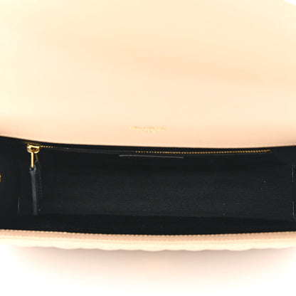Saint Laurent Grain De Poudre Mixed Matelasse Large Triquilt Monogram Satchel Dark Beige 5 of 11