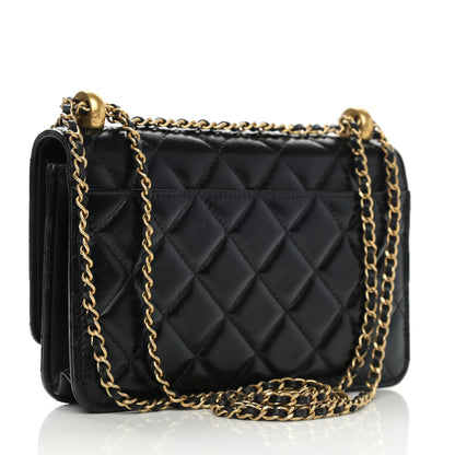Chanel Calfskin Quilted Perfect Fit Wallet On Chain WOC Black 3 of 12