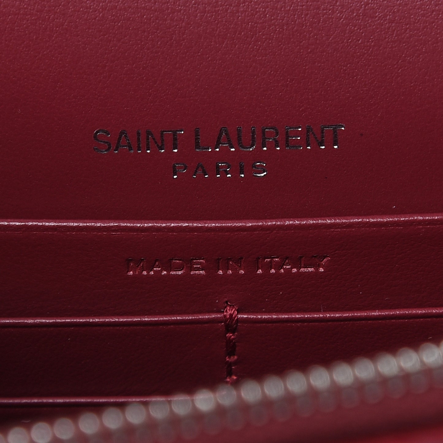 Calfskin Crocodile Embossed Monogram Sunset Chain Wallet Amaretto