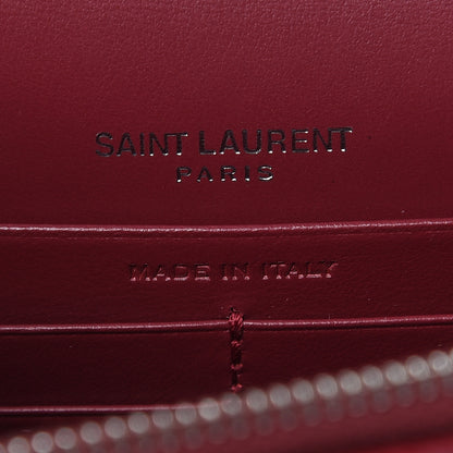 Saint Laurent Calfskin Crocodile Embossed Monogram Sunset Chain Wallet Amaretto 6 of 8