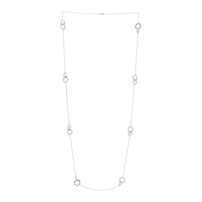 Cartier 18K White Gold Diamond LOVE Long Station Necklace 3 of 6