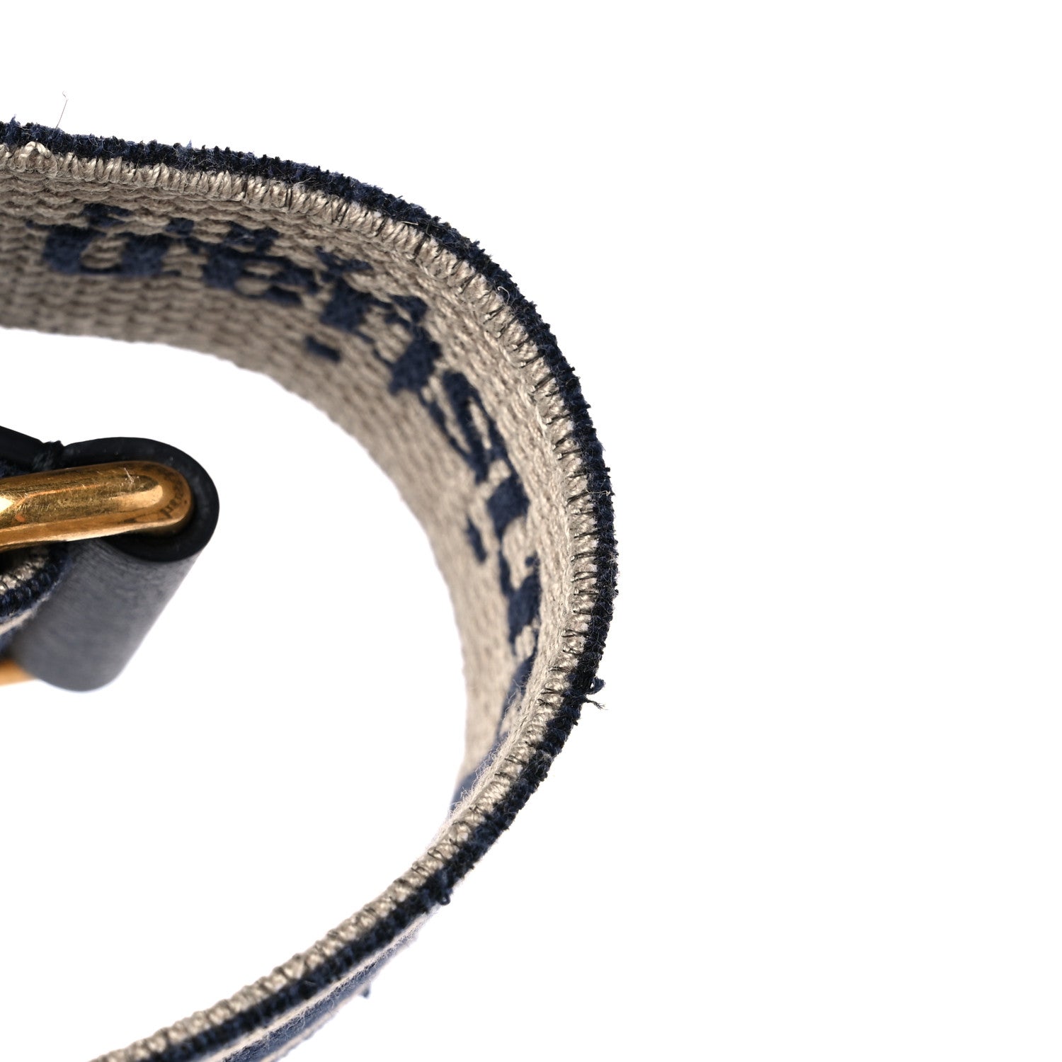 Christian Dior Canvas Embroidered Belt 75 30 Black Beige 5 of 6