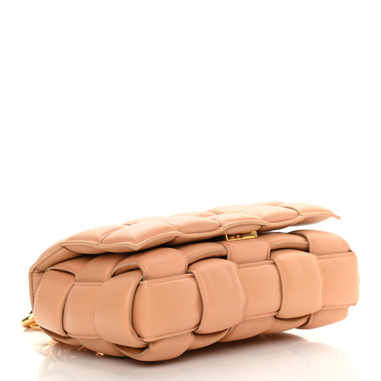 Bottega Veneta Lambskin Maxi Intreccio Padded Chain Cassette Crossbody Bag Almond 5 of 17