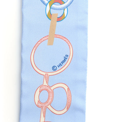 Hermes Silk Do Re Boucles Twilly Bleu Ciel Blue Cob 3 of 4