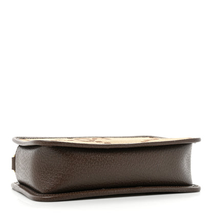Gucci Monogram Jumbo GG Textured Dollar Calfskin Web Mini Crossbody Bag Camel Ebony New Acero 4 of 11