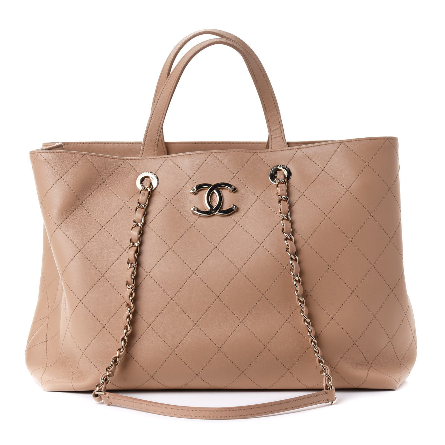 Calfskin Large Serial Shopper Tote Beige