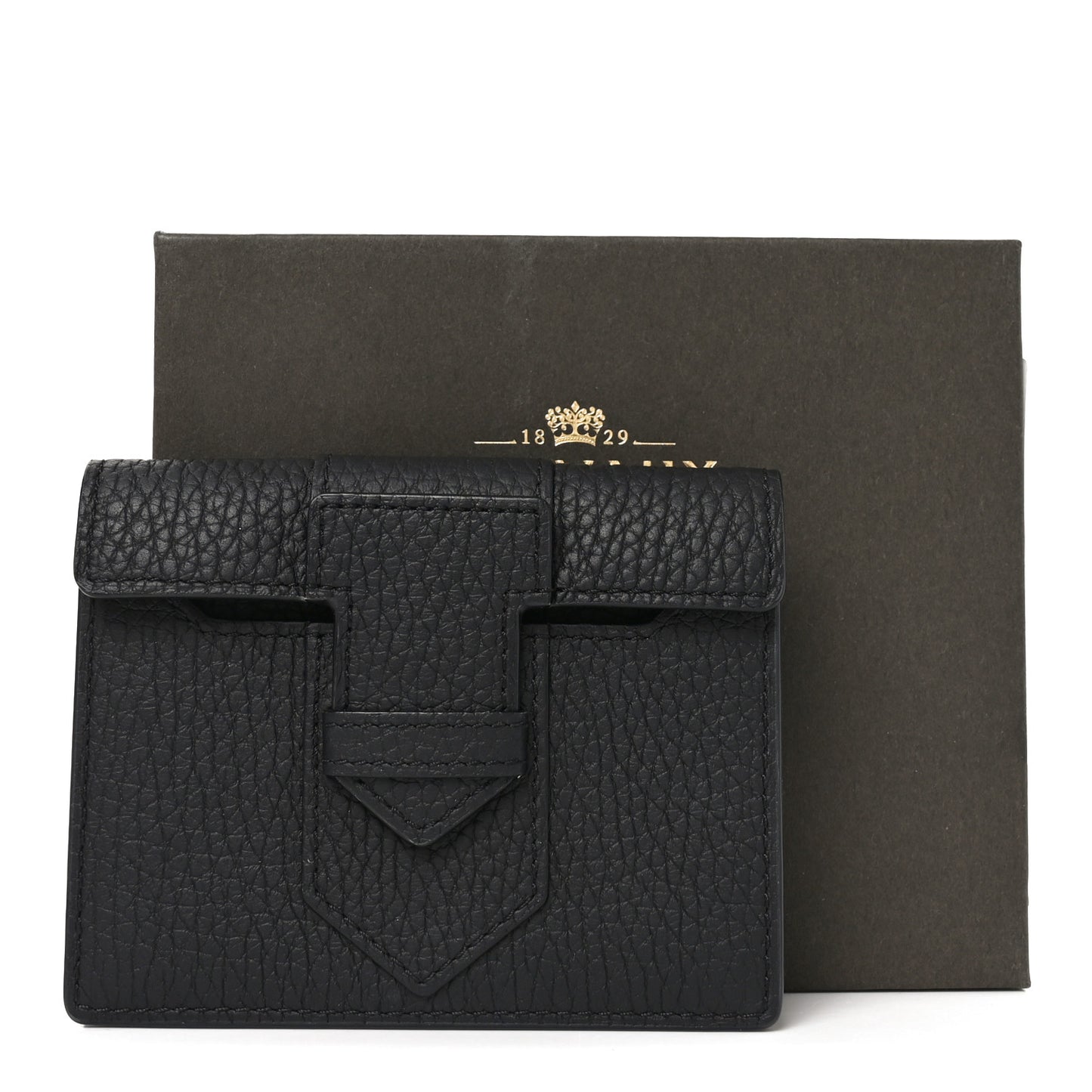 Taurillon Soft Presse Trifold Wallet Black