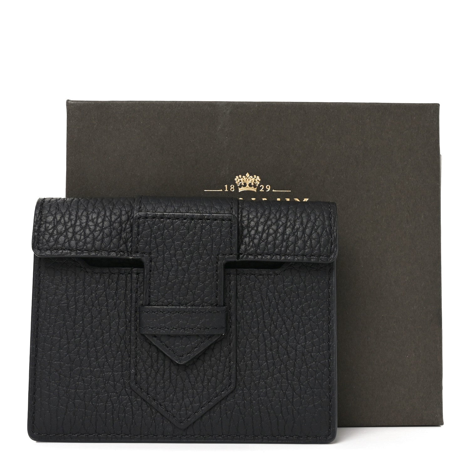 Delvaux Taurillon Soft Presse Trifold Wallet Black 7 of 7